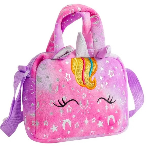 Unicorn Plush Pink & Purple Crossbody/Purse NWOT - Picture 5 of 5